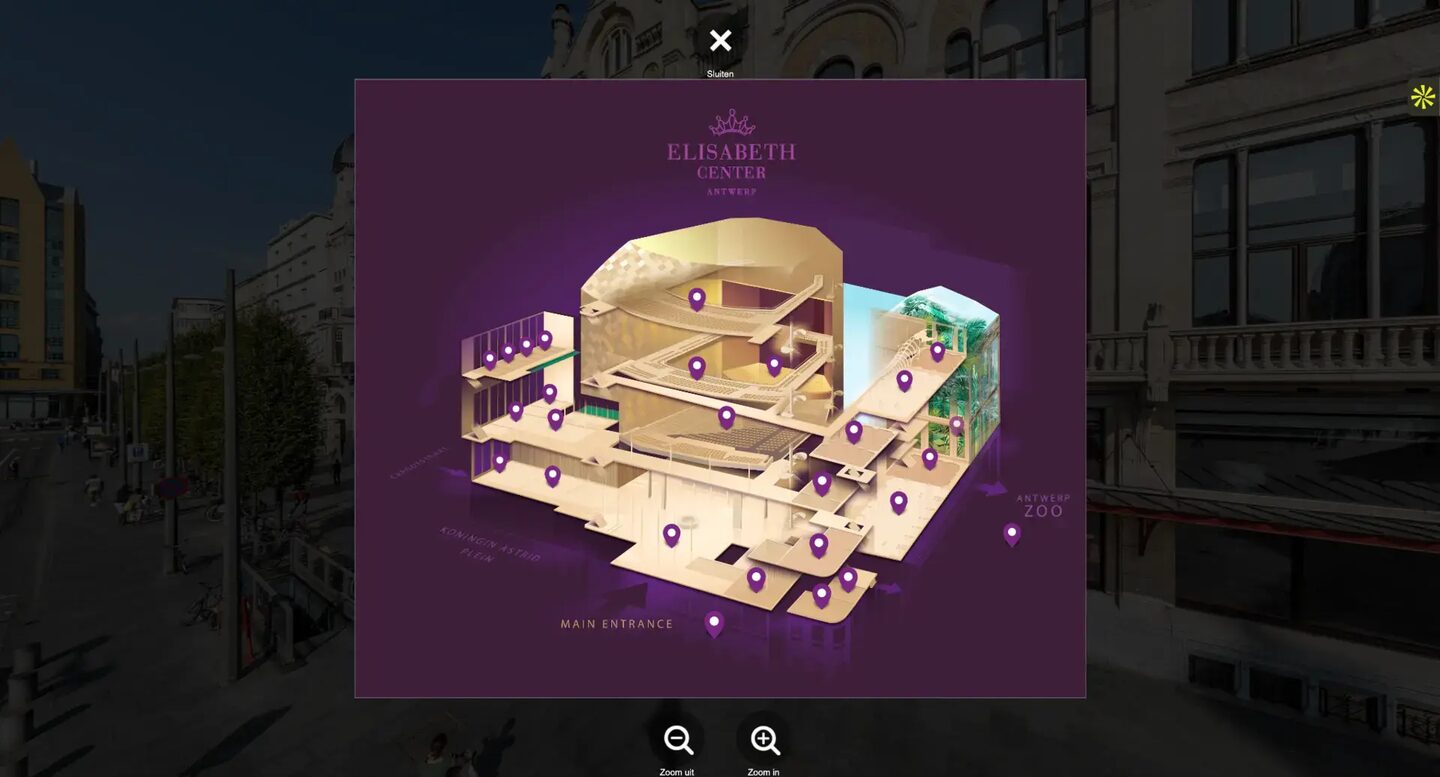 Queen Elisabeth Hall in 360°: a complex event venue made easy to explore