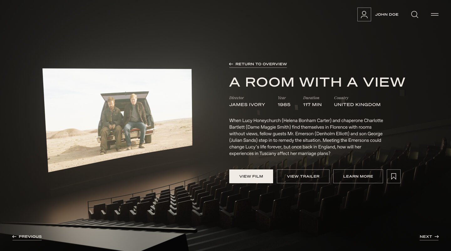 Independent virtual museum platform for cinema lovers